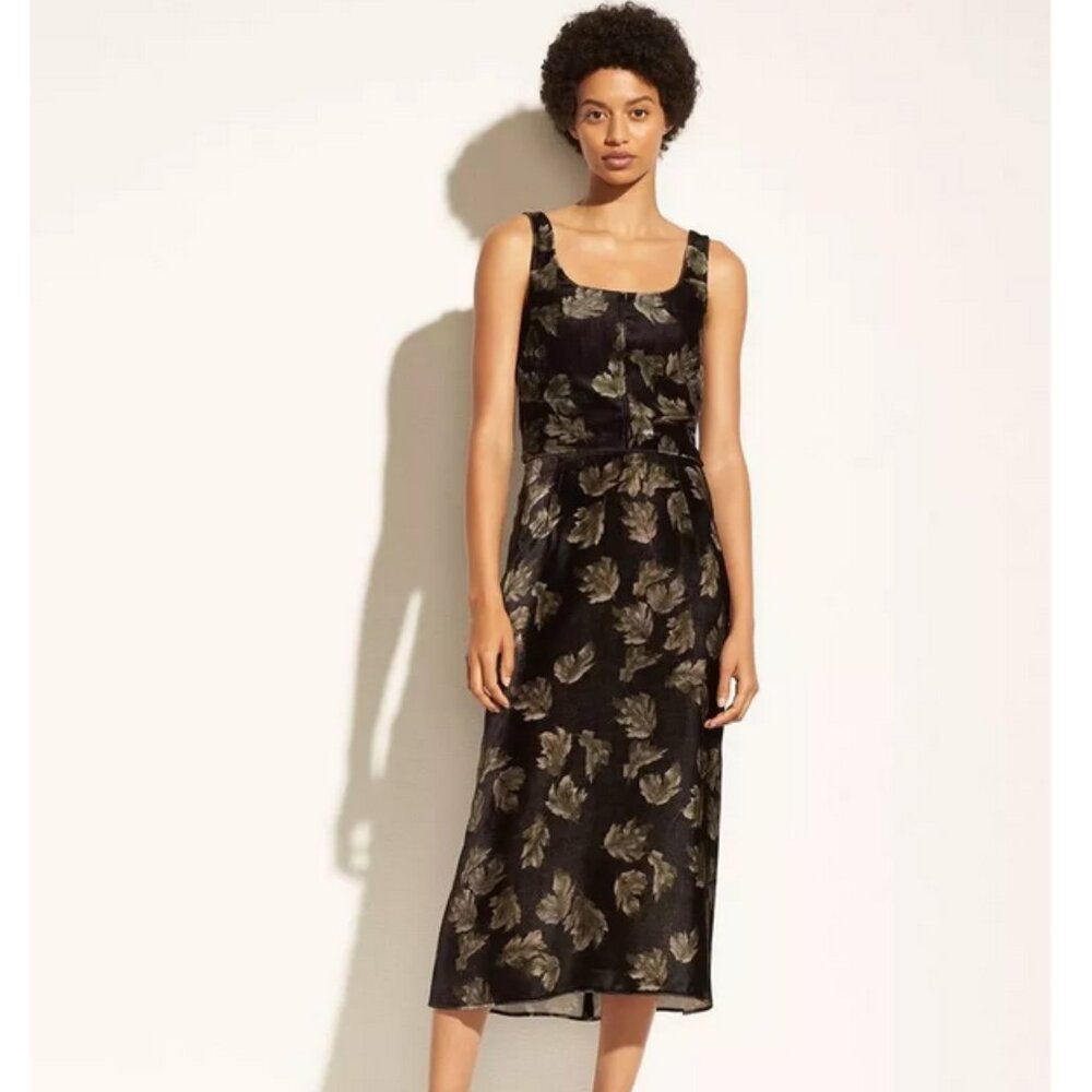 Vince Fallen Leaf Velvet Slip Skirt, 8